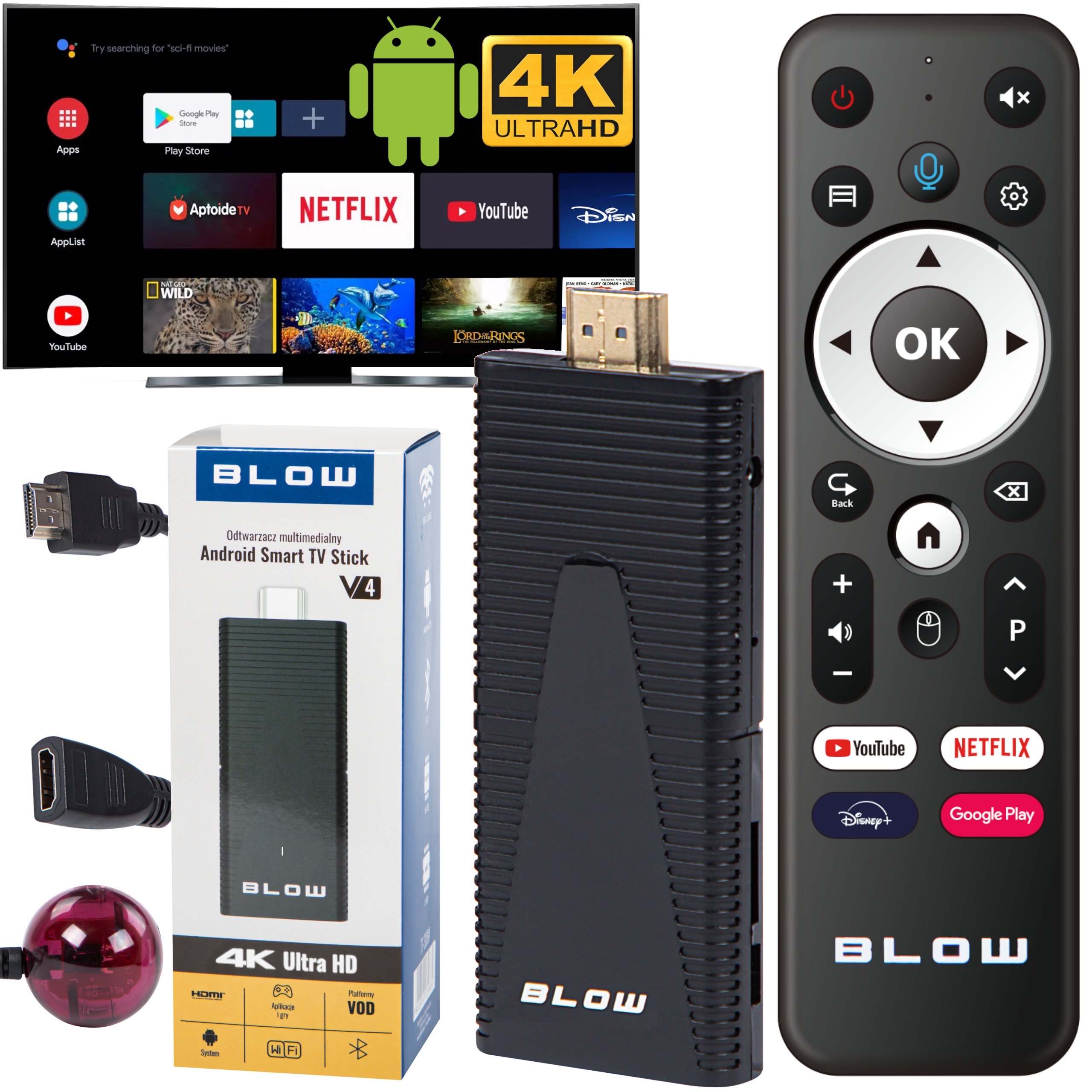 Prehrávač médií Blow Android TV BOX BLUETOOTH V4 STICK 16 GB